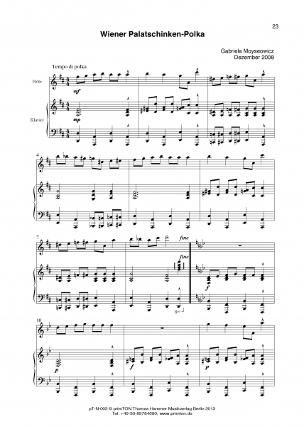 Fünf Kompositionen für Flöte und Klavier