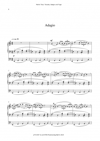 Toccata, Adagio und Fuge für Orgel solo